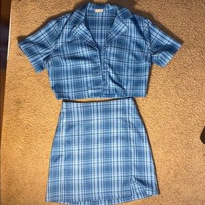 J.Galt Plaid Skirt and Crop top Matching Set